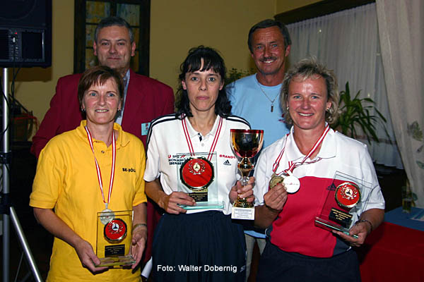 Zielbewerb Damen: von links: 2. Rang - Strasser Hedi, 1. Rang - Ahamer Silvia ,3. Rang - Pichler Birgit 
